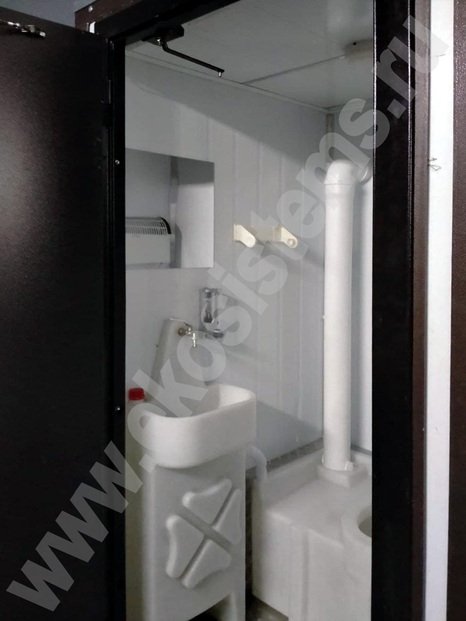 картинка Теплая туалетная кабина Арктика-1220х1280х2300 с пластиковым, литым умывальником 30 л. от магазина Одежда+